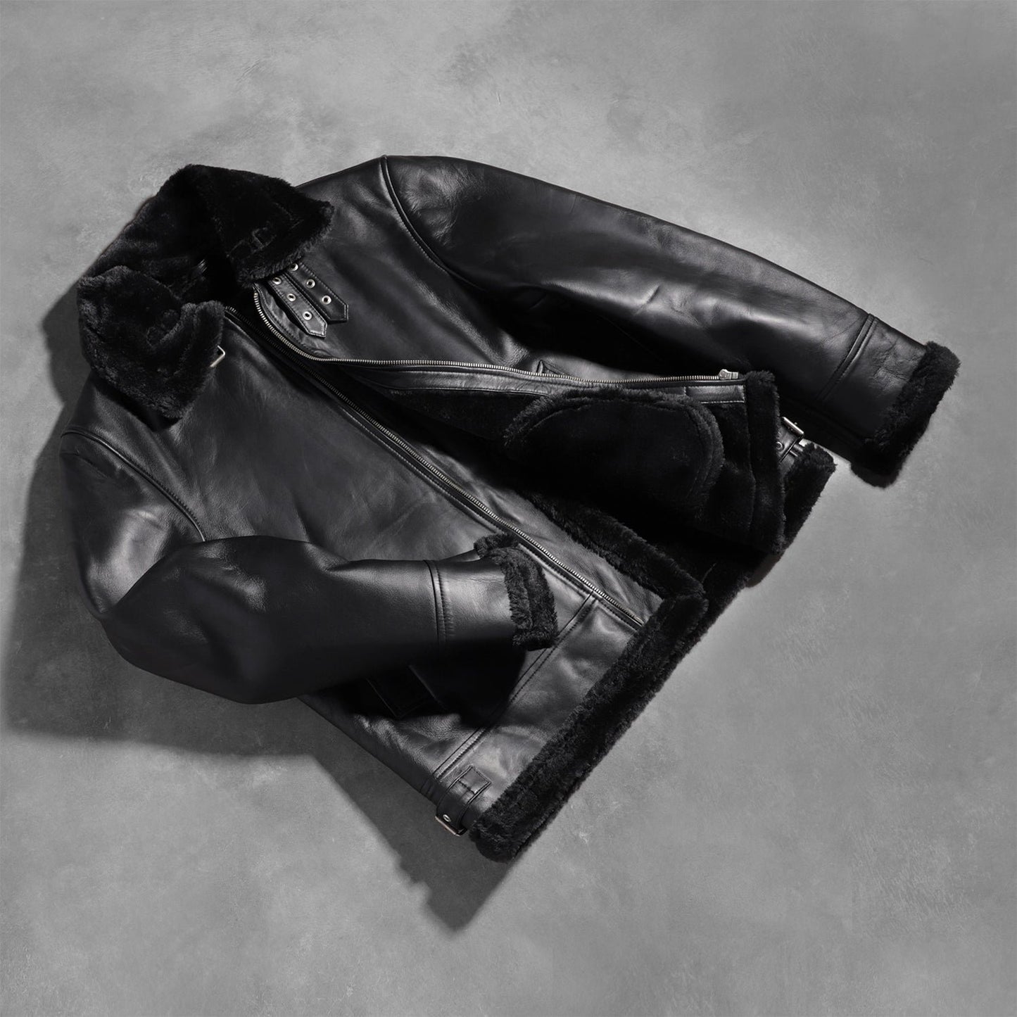 Francis B-3 Black Leather Bomber Jacket image 8