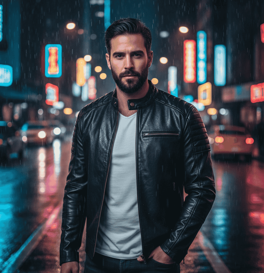 Black Leather Biker Jacket