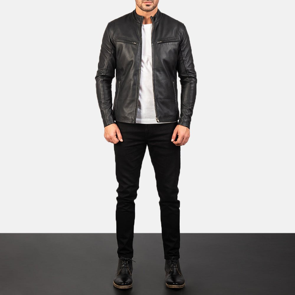 Ionic Black Leather Jacket image 2