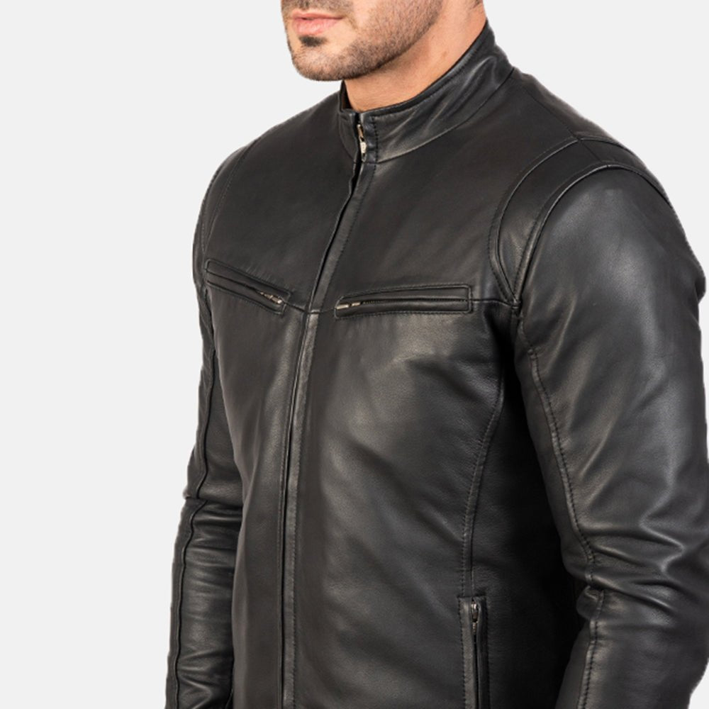 Ionic Black Leather Jacket image 5