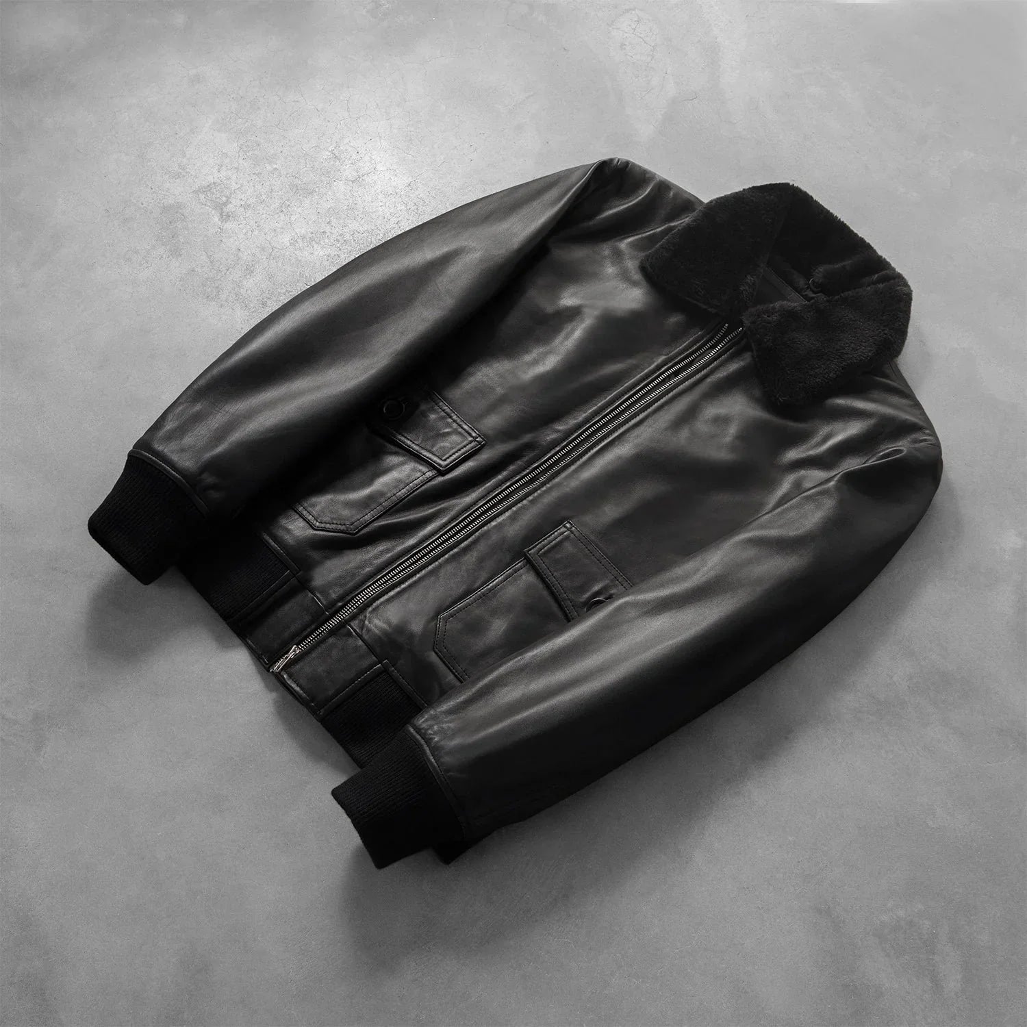 Airin G-1 Black Leather Bomber Jacket image 6