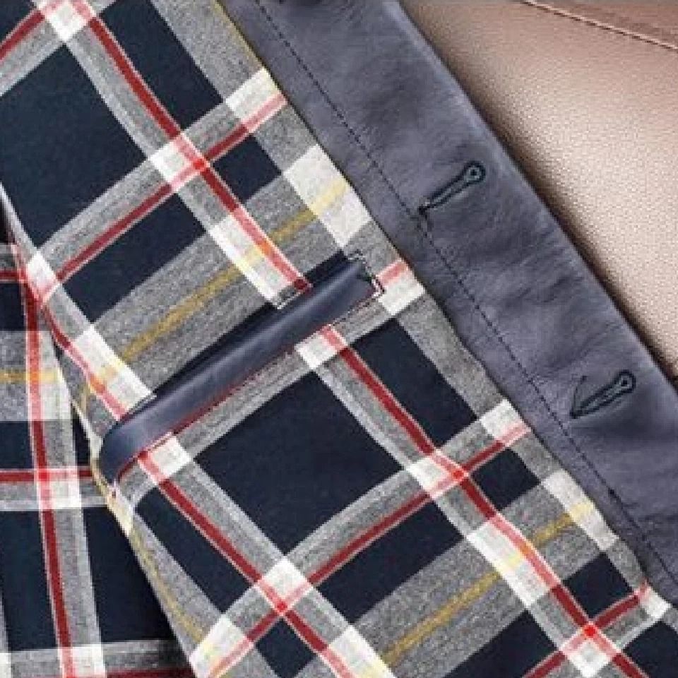 Men’s Vintage Blue Leather Jacket – Slim Fit Genuine Cowhide Motorcycle Coat