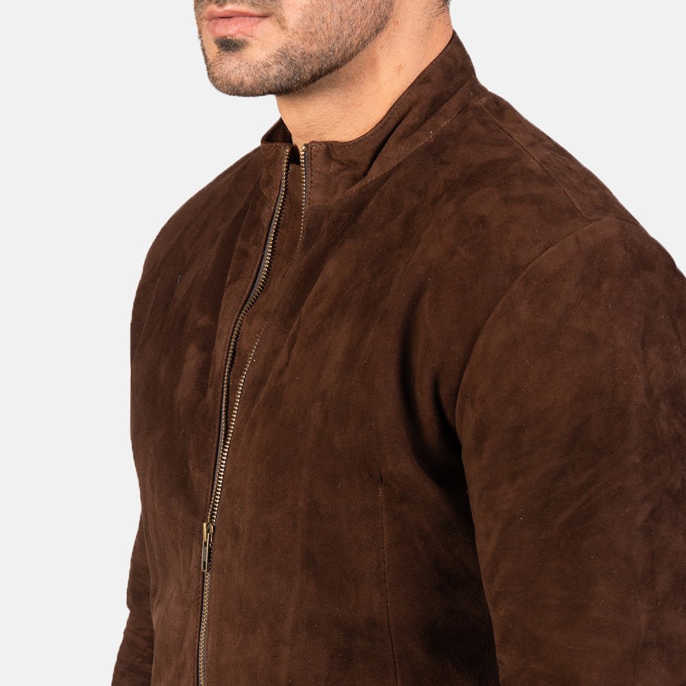 Charcoal Mocha Suede Biker Jacket image 5