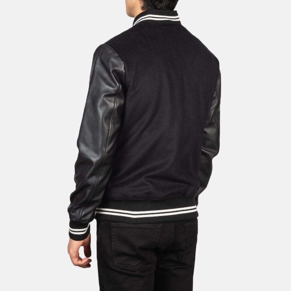 Harrison Black Hybrid Varsity Jacket image 4