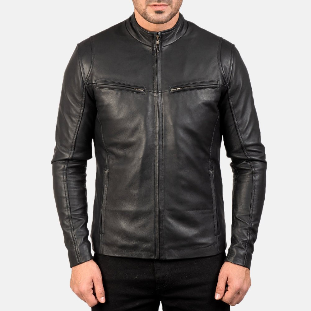 Ionic Black Leather Jacket image 3