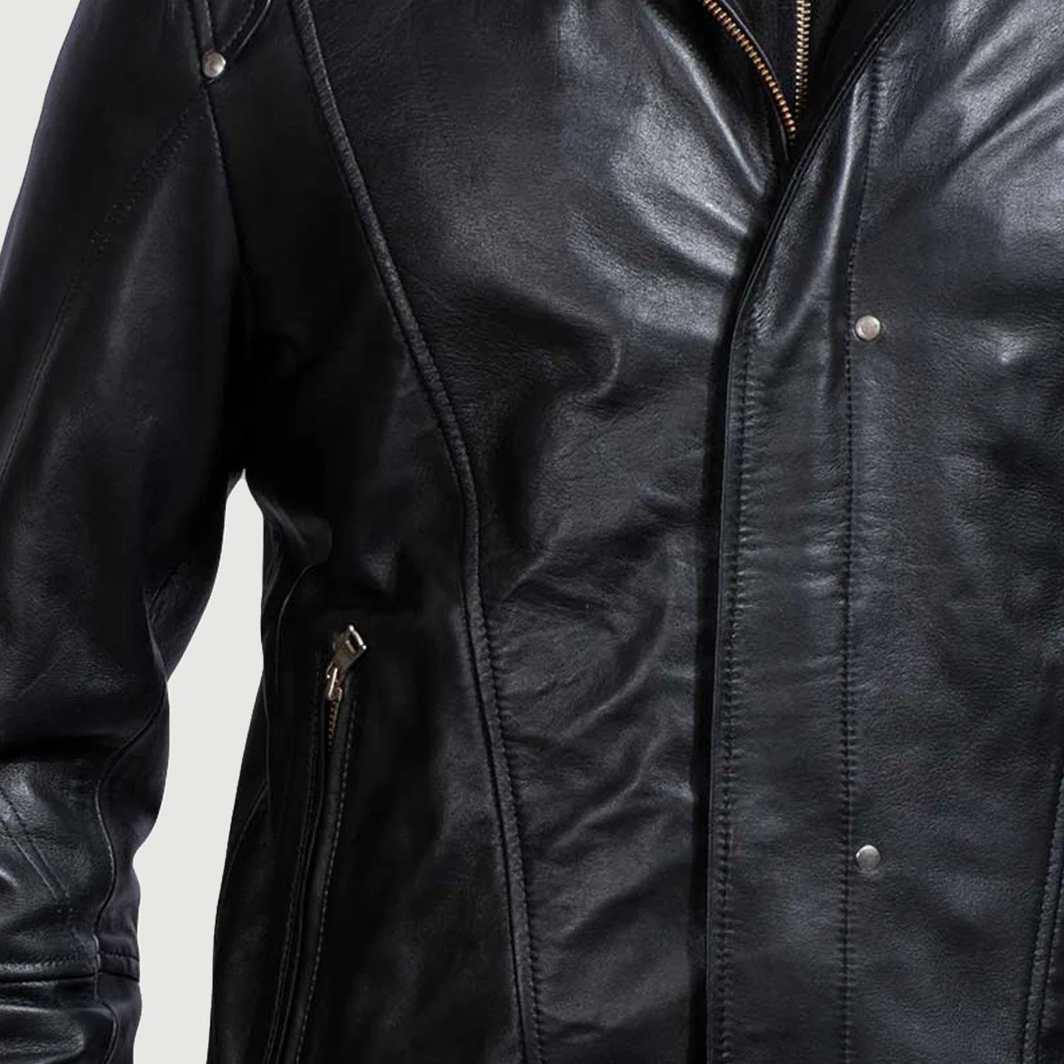 Highschool Black Hooded Leather Jacket image 1