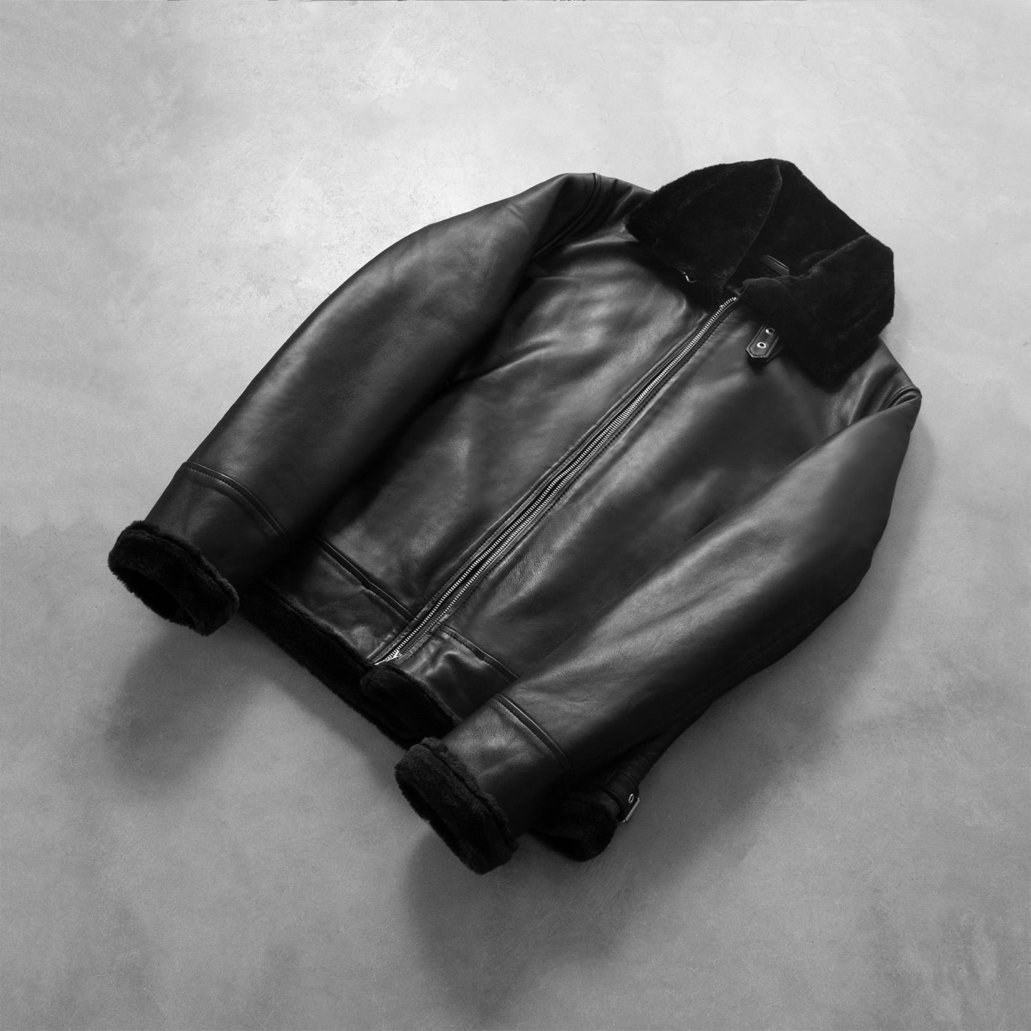 Francis B-3 Black Leather Bomber Jacket image 7
