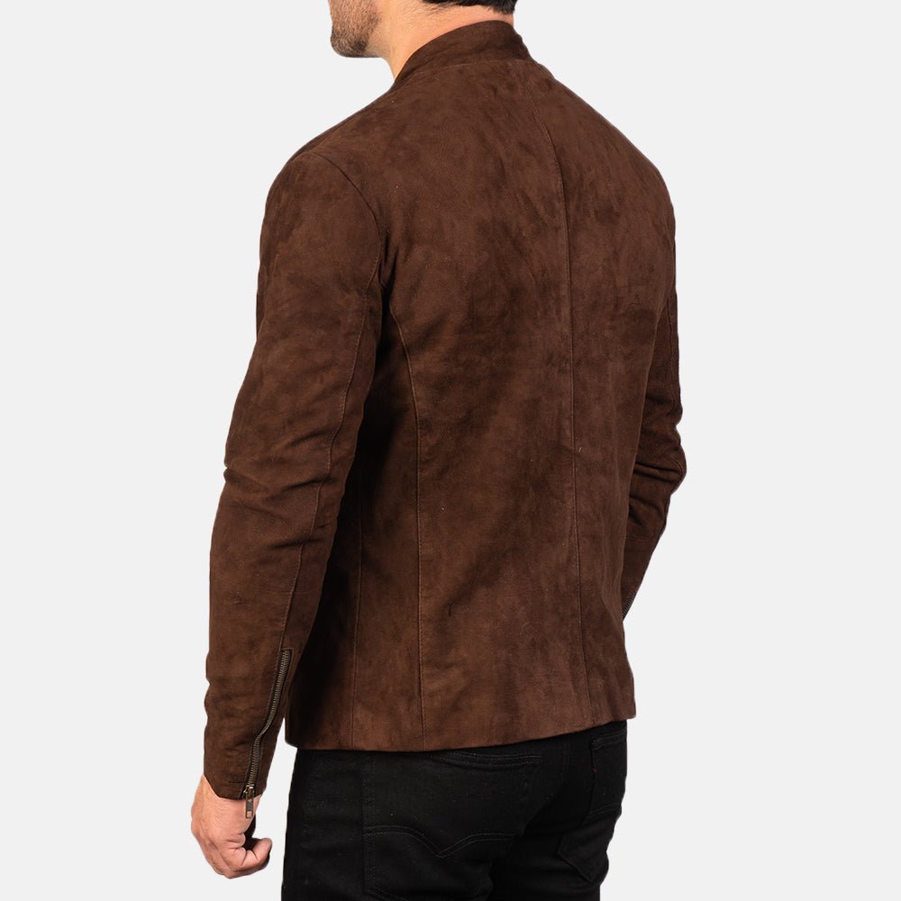 Charcoal Mocha Suede Biker Jacket image 4