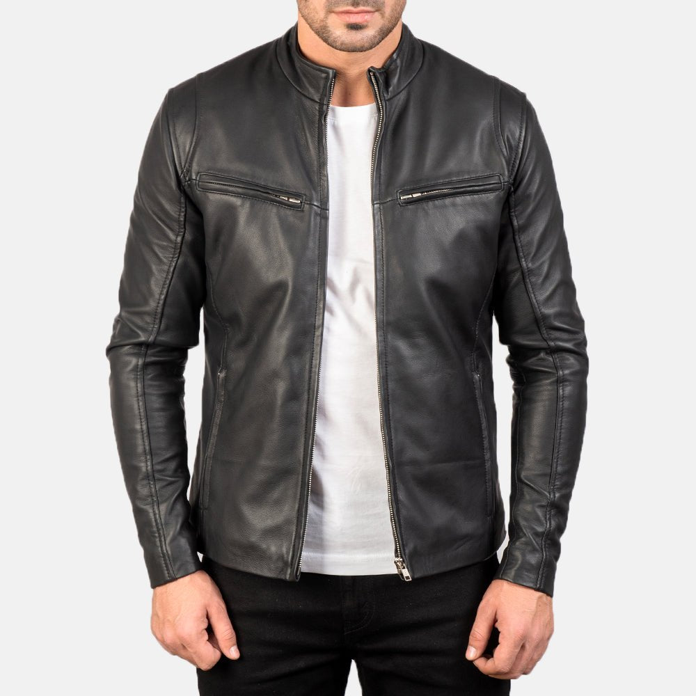 Ionic Black Leather Jacket image 0